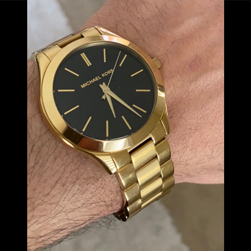 Gold Watch With Black Dial
